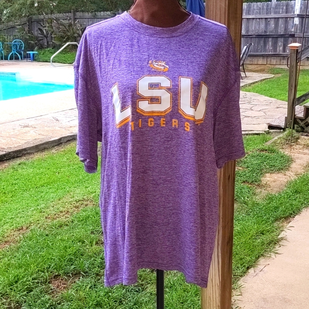 Pro Edge Purple LSU Tigers Crew Neck Short Sleeve Poly TShirt